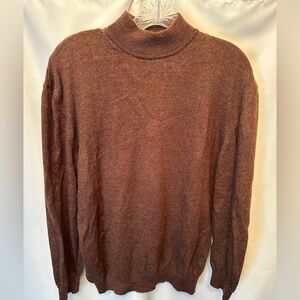 Conte Di Milano Sweater Men’s XL Merino Wool Brown Mock Neck Long Sleeve